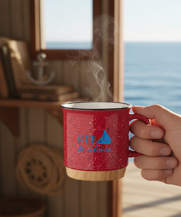 15 oz. Campfire Mug with Bamboo Base