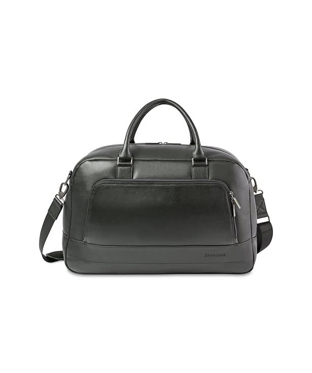 Debossed Samsonite Leather Weekender Duffel Bag