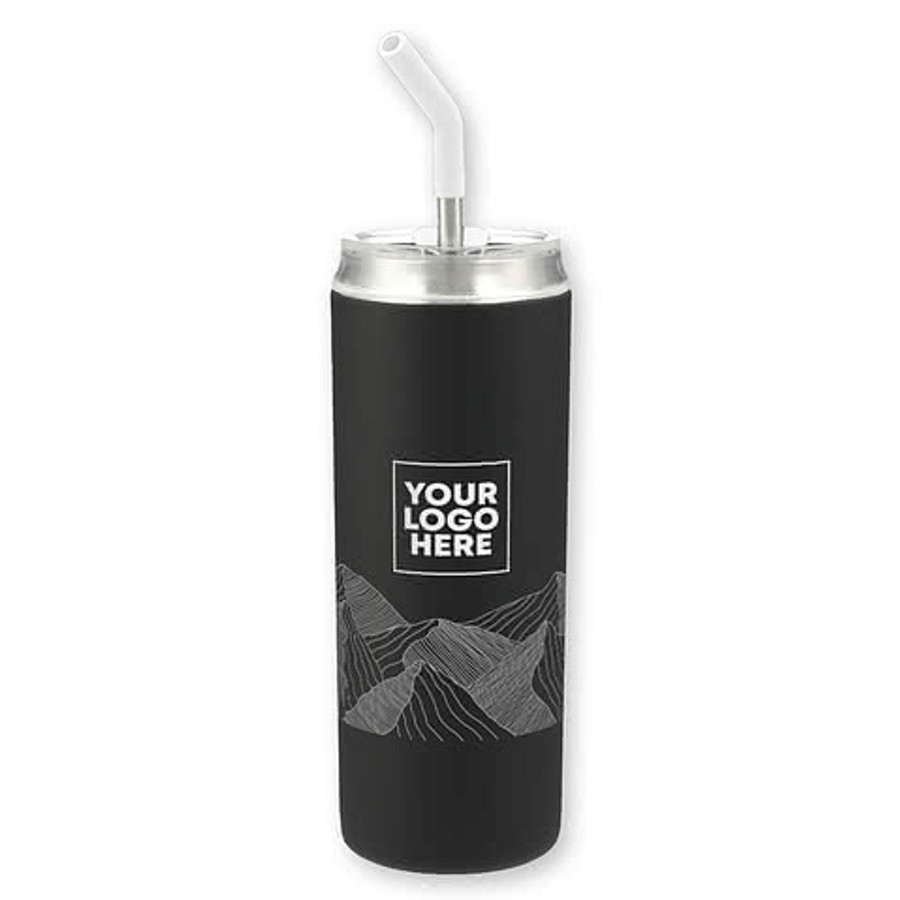 Mountain Peaks 20 oz. Marka Copper Vacuum Insulated Tumbler with Straw in White / Black