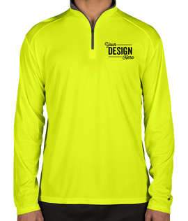 Badger Contrast Quarter Zip Performance Shirt - Color: Safety Yellow Green / Graphite