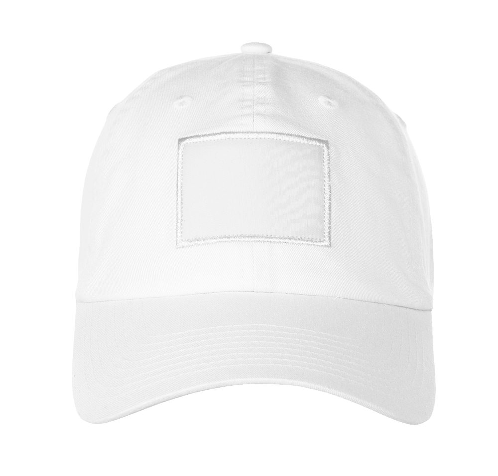 Ahead Largo Washed Twill Baseball Hat - White Rectangle Patch - Printed-default