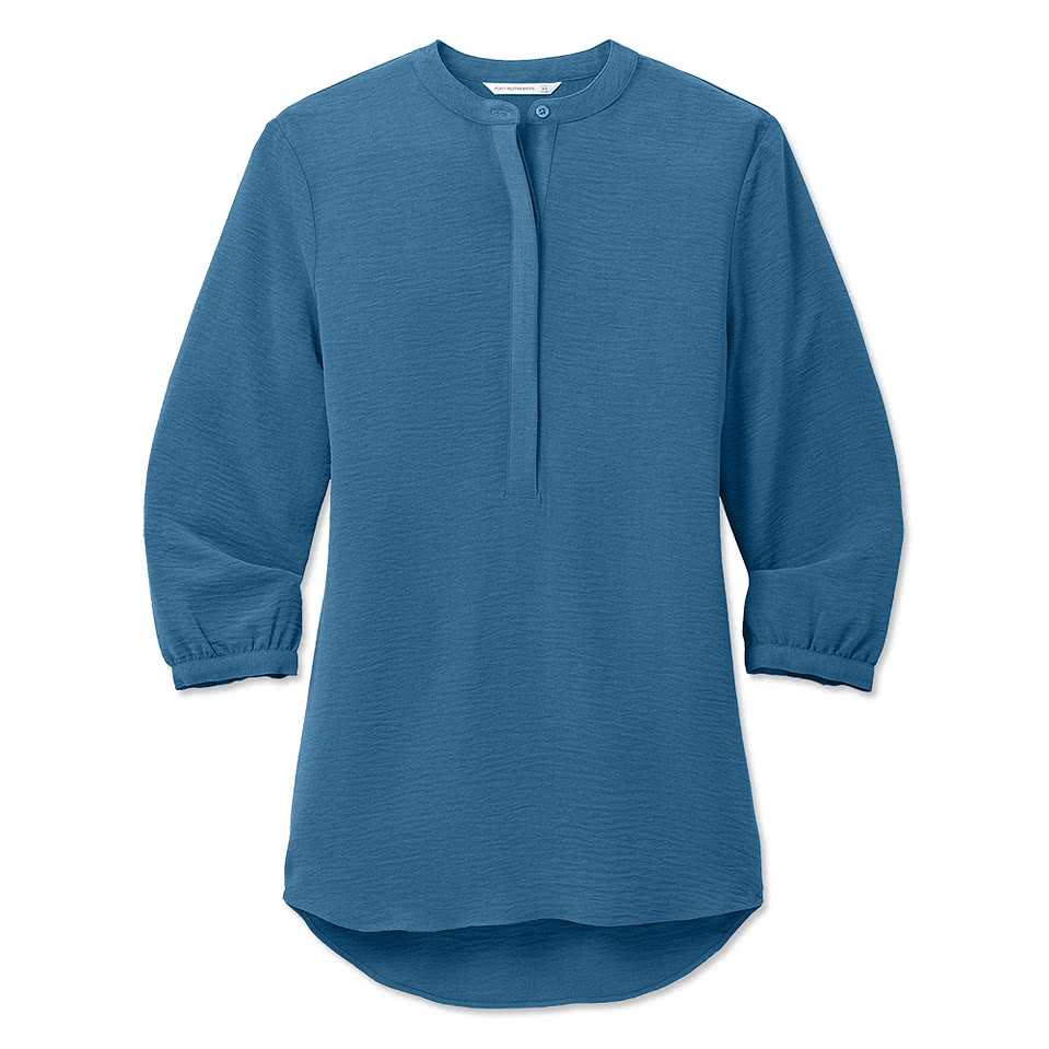 Port Authority Women's 3/4 Sleeve Textured Crepe Tunic