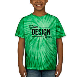 Dyenomite Youth 100% Cotton Tonal Tie-Dye T-shirt - Color: Kelly