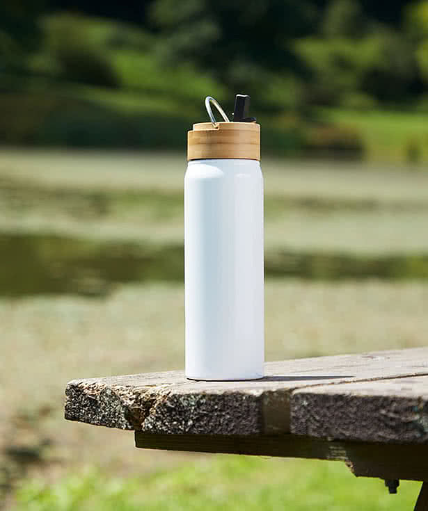 26 oz. Billy Recycled Aluminum Water Bottle With Bamboo Lid