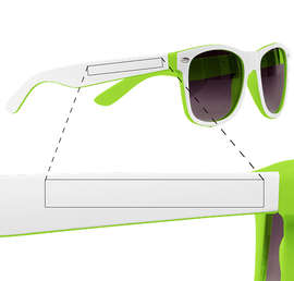 Two-Tone Malibu Sunglasses - Color: Lime Green / White