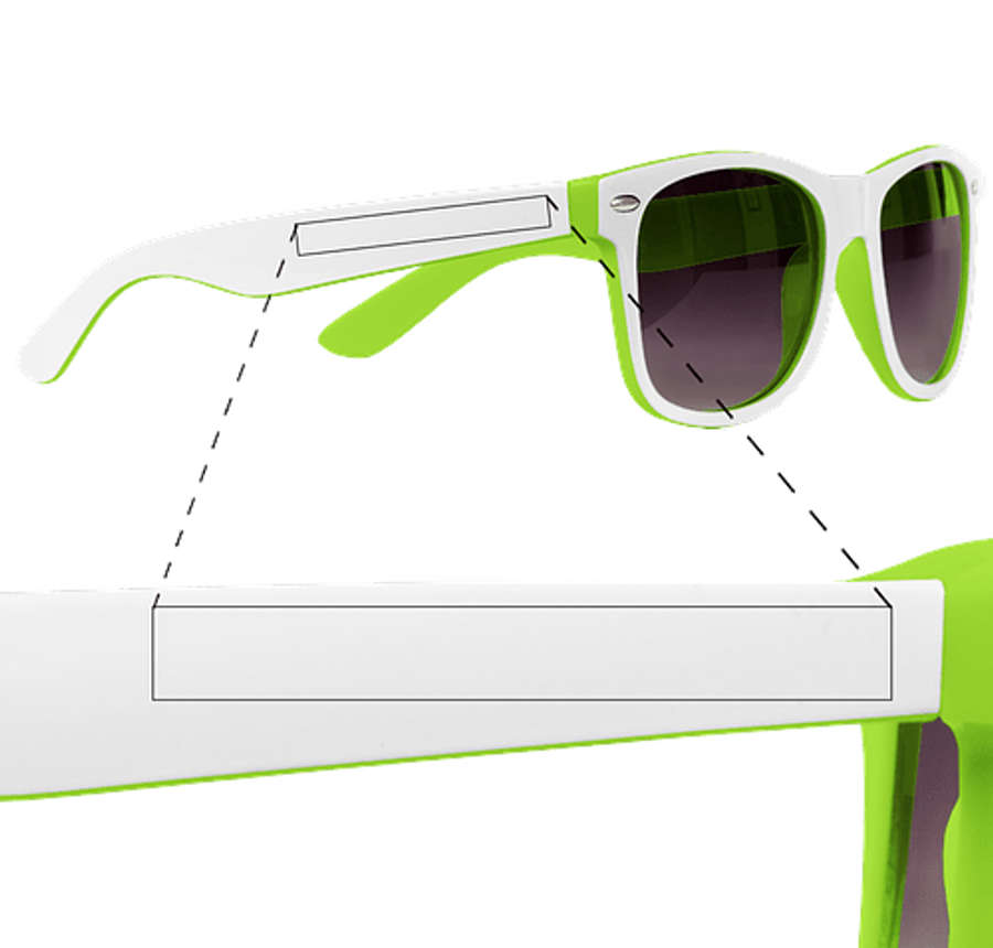 Two-Tone Malibu Sunglasses in Lime Green / White