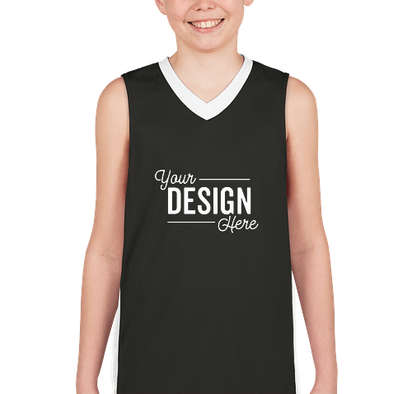 Augusta Youth Colorblock Basketball Jersey - Slate / White