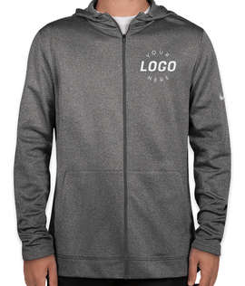 Nike Therma-FIT Full-Zip Performance Hooded Sweatshirt - Color: Dark Grey Heather