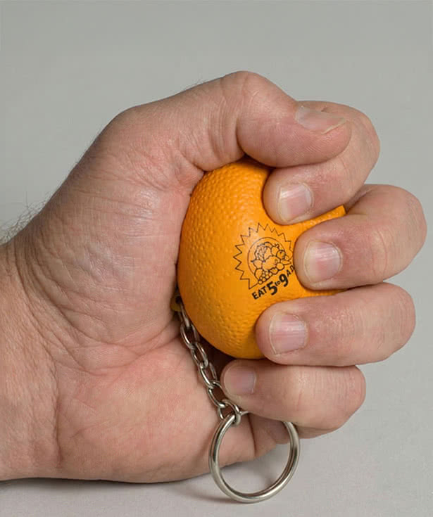Orange Stress Reliever Keychain