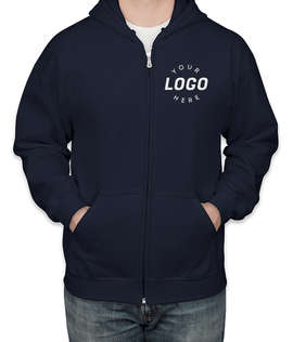 Gildan Midweight Zip Hoodie - Embroidered - Color: Navy
