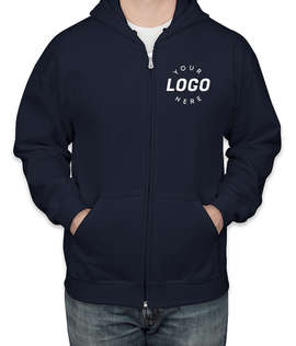 Gildan Midweight Zip Hoodie - Screen Printed - Color: Navy