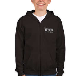 Canada - Gildan Youth Midweight Zip Hoodie - Color: Black
