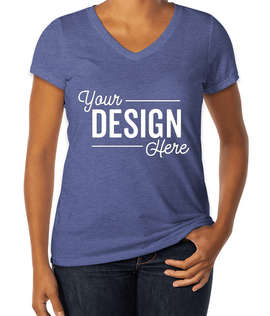 District Women's Tri-Blend V-Neck T-shirt - Color: Royal Frost