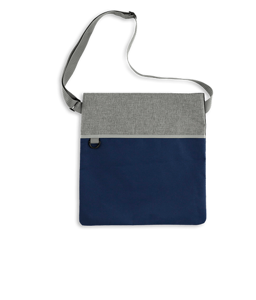 Double Heather Recycled Crossbody Tote Bag in Navy