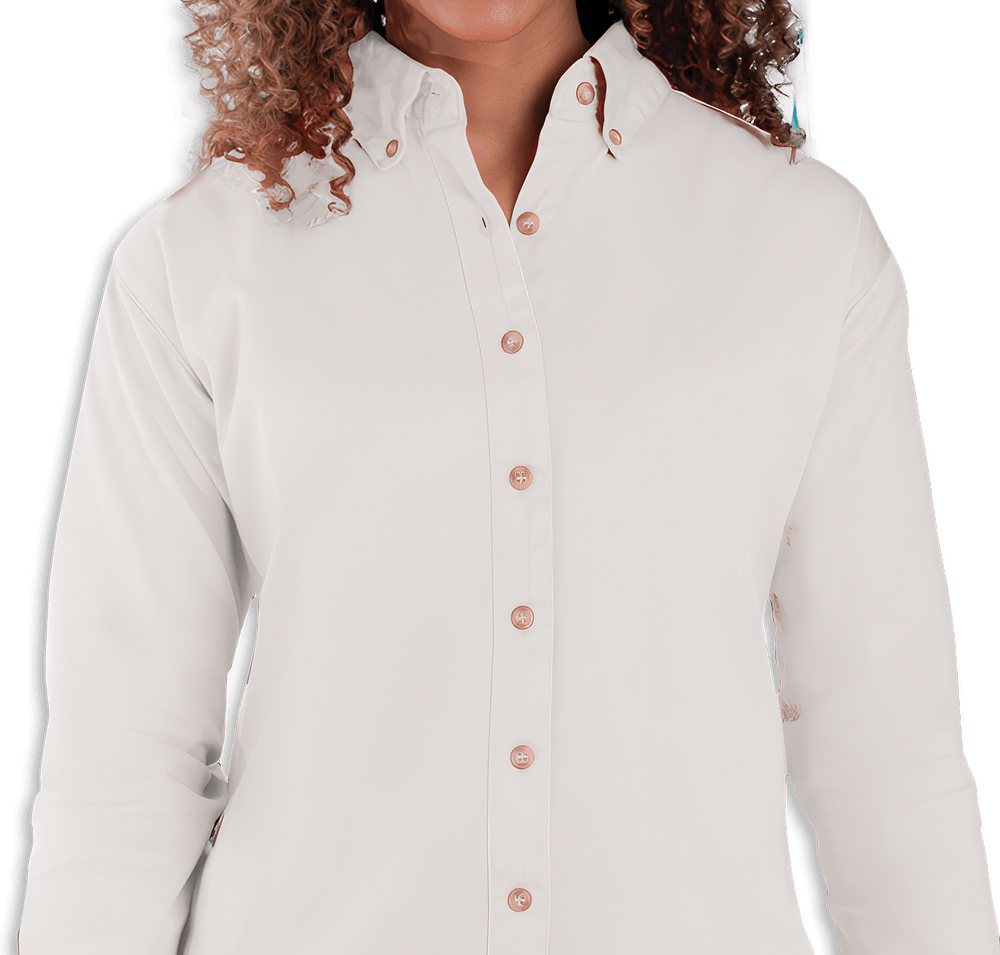 Blue Generation Women's Colorfast Twill Long Sleeve Dress Shirt-default