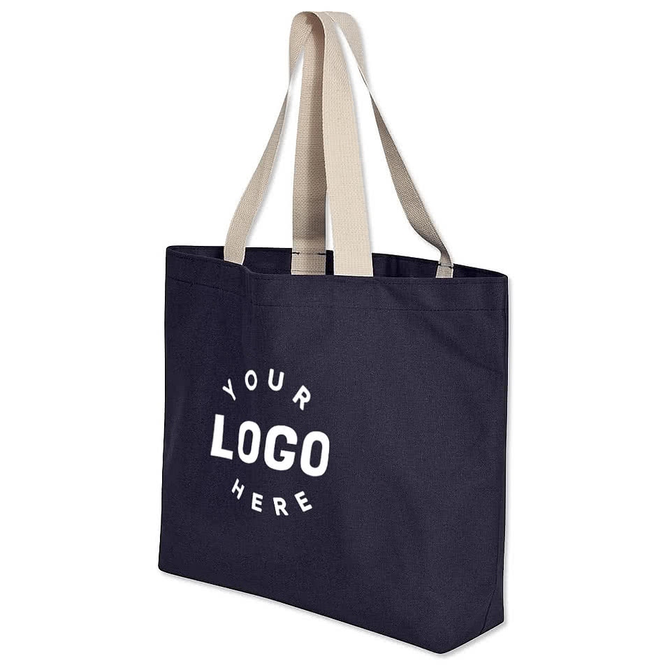 Bayside USA-Made Large 100% Cotton Canvas Tote Bag