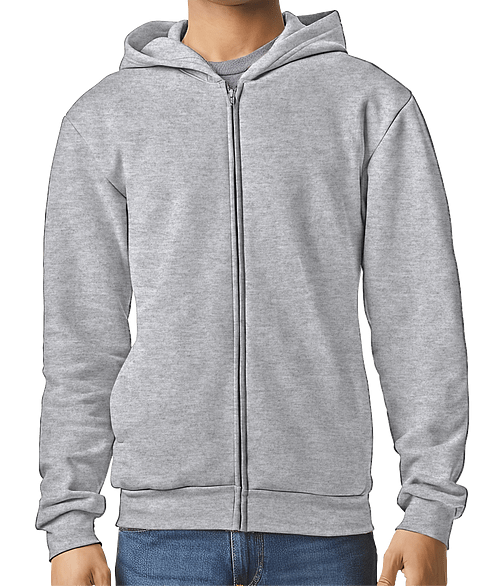 American Apparel ReFlex Fleece Zip Hoodie in Heather Grey