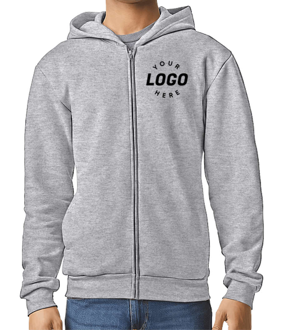 American Apparel ReFlex Fleece Zip Hoodie in Heather Grey