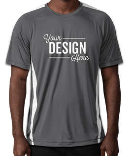 Sport-Tek Competitor Colorblock Performance Shirt - Color: Iron Grey / White
