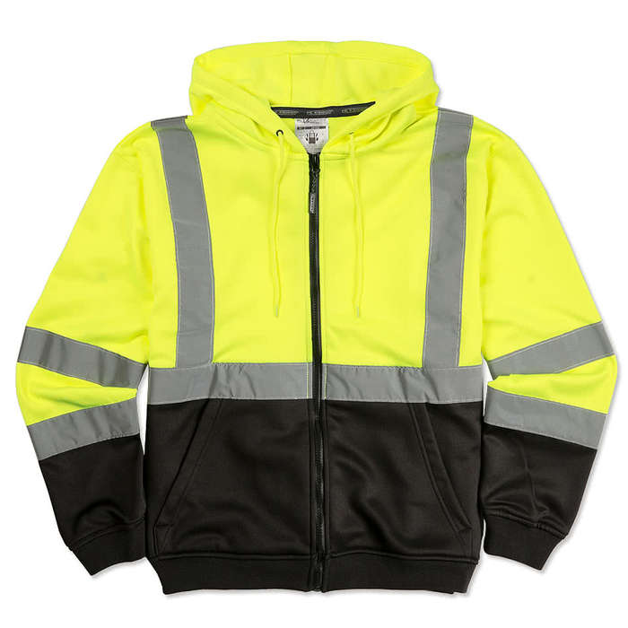 Kishigo Class 3 Hi-Vis Hooded Full Zip Sweatshirt