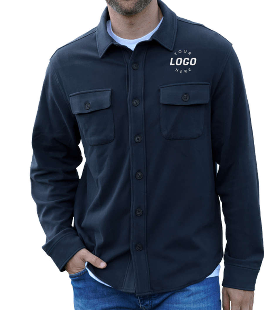 Vantage Journey Pocket Long Sleeve Overshirt in Navy