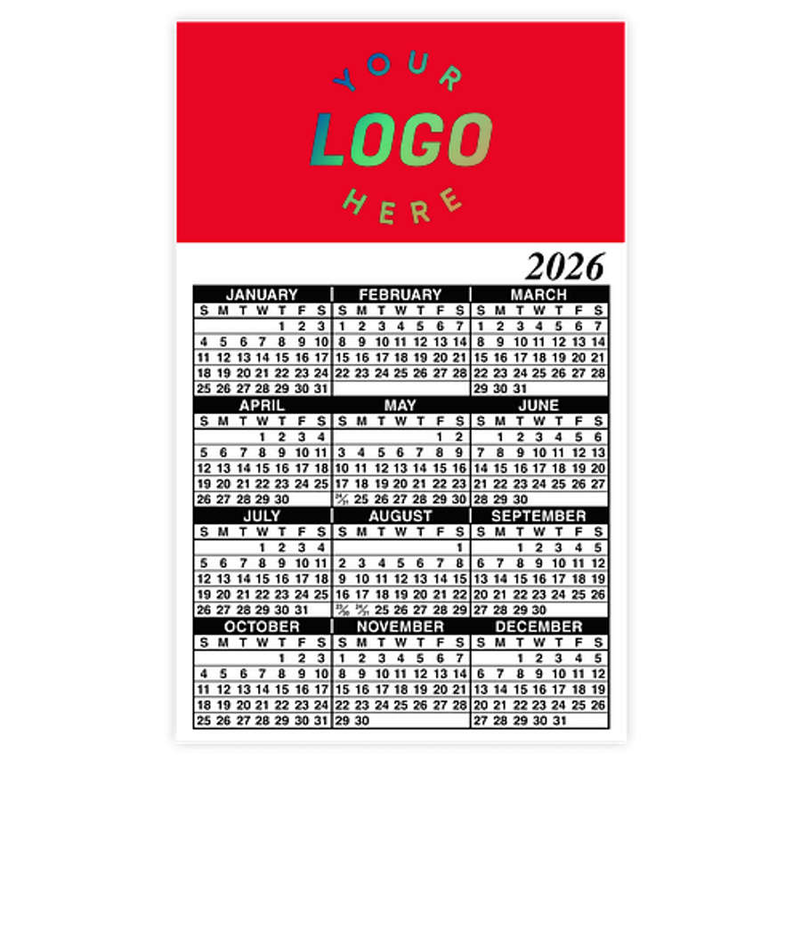 Full Color Calendar Magnet - .036" in Red
