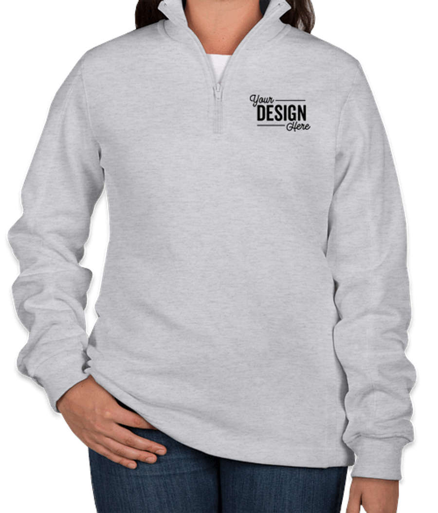 Sport-Tek Premium Women's Quarter Zip Sweatshirt in Athletic Heather