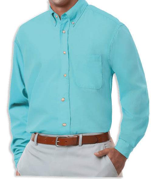 Blue Generation Tall Superblend Poplin Long Sleeve Dress Shirt in Aqua