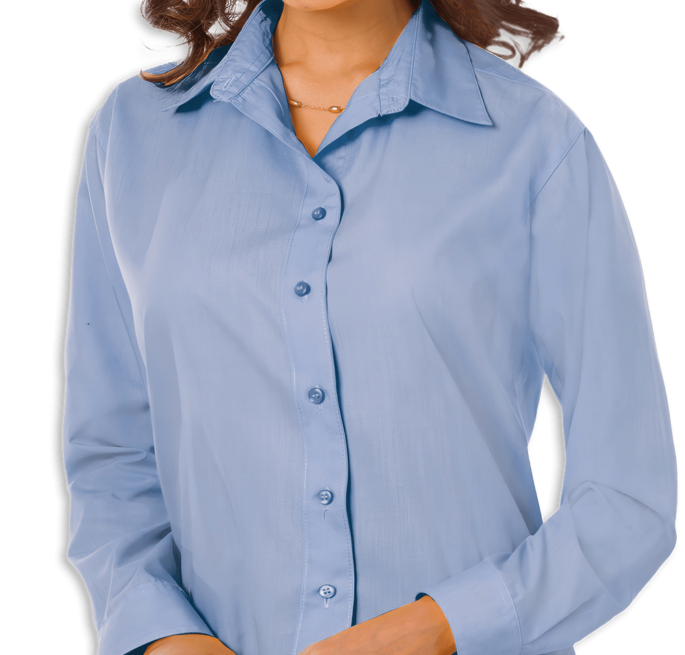 Blue Generation Women's Value Long Sleeve Poplin Dress Shirt - Printed-default