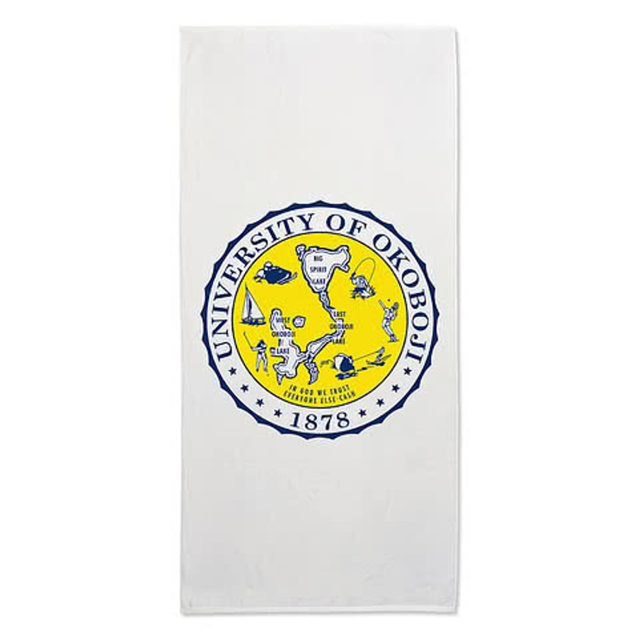 Large Velour Beach Towel in White
