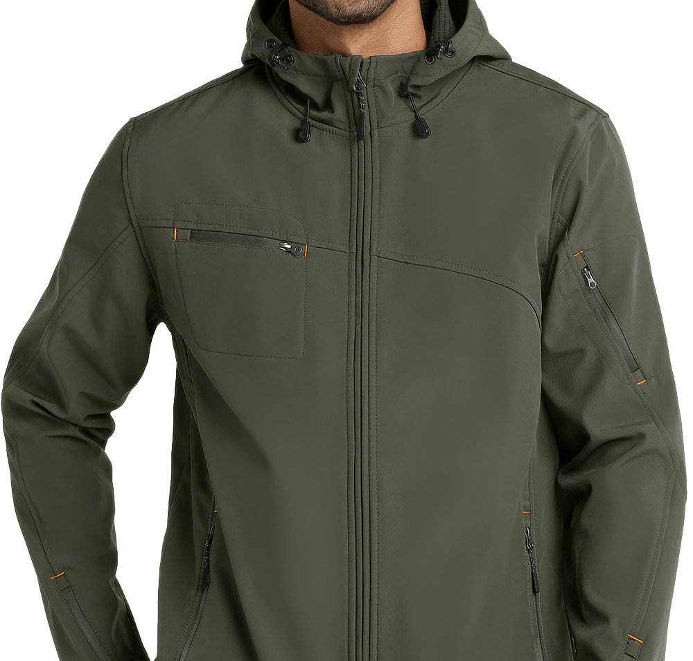 Port Authority Textured Hooded Soft Shell Jacket-default