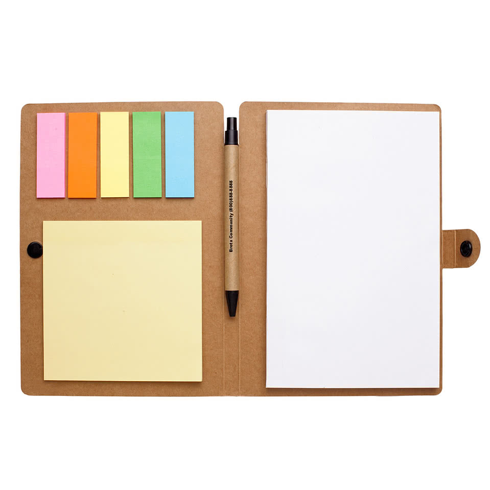 Snap Notebook with Sticky Notes and Pen