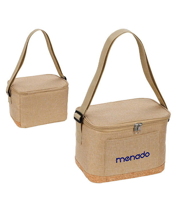 Carina Recycled Insulated 6 Can Cooler Bag with Cork Trim