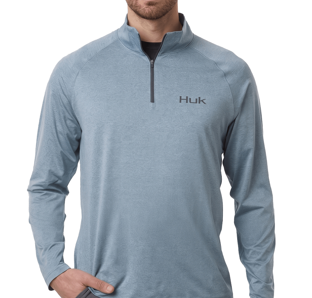 HUK Airweight Heather Quarter Zip Performance Shirt-default