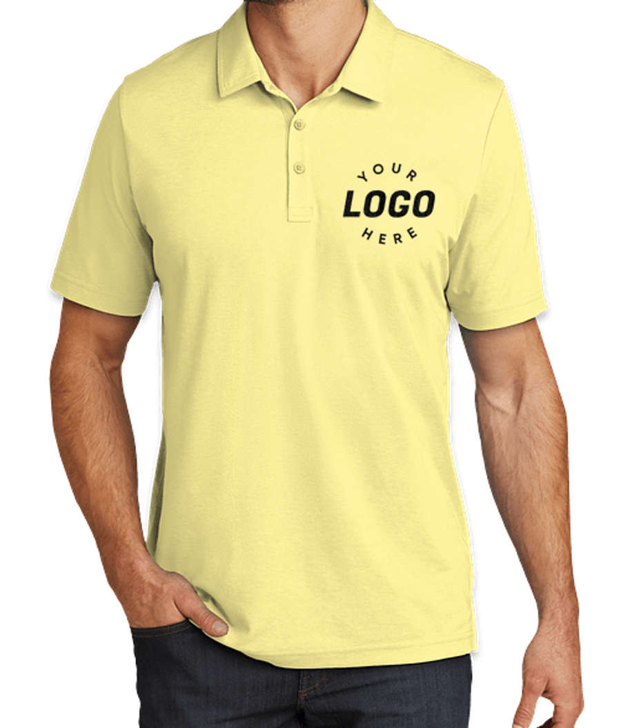 TravisMathew Oceanside Heather Performance Polo in Pale Banana Heather