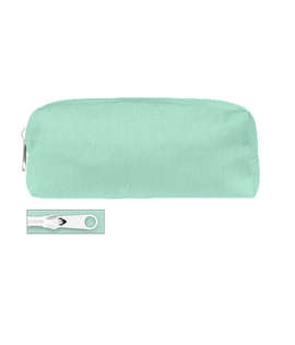 Small Canvas Pencil Case - Color: Mint to Be / White