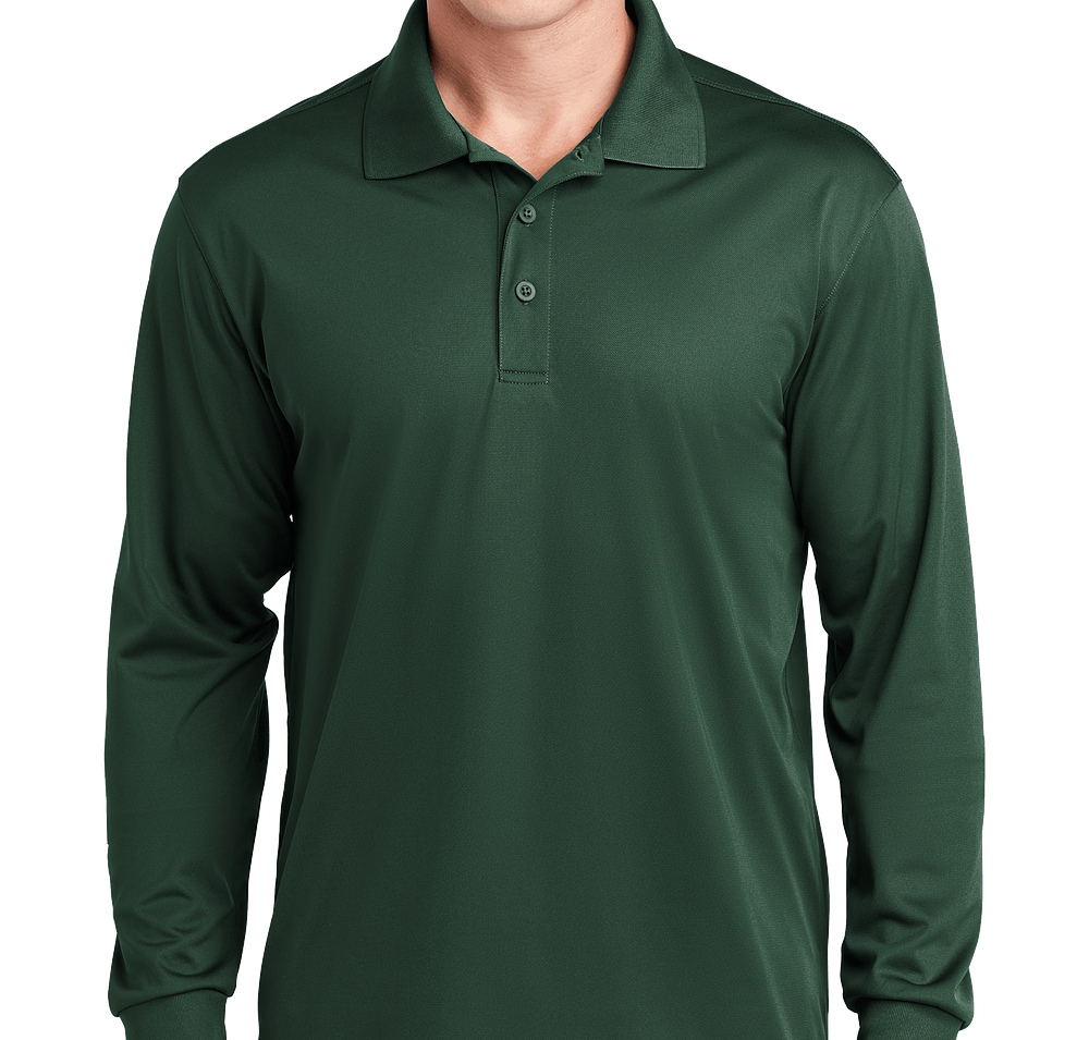 Sport-Tek Sport-Wick Micro Pique Long Sleeve Performance Polo - Embroidered-default