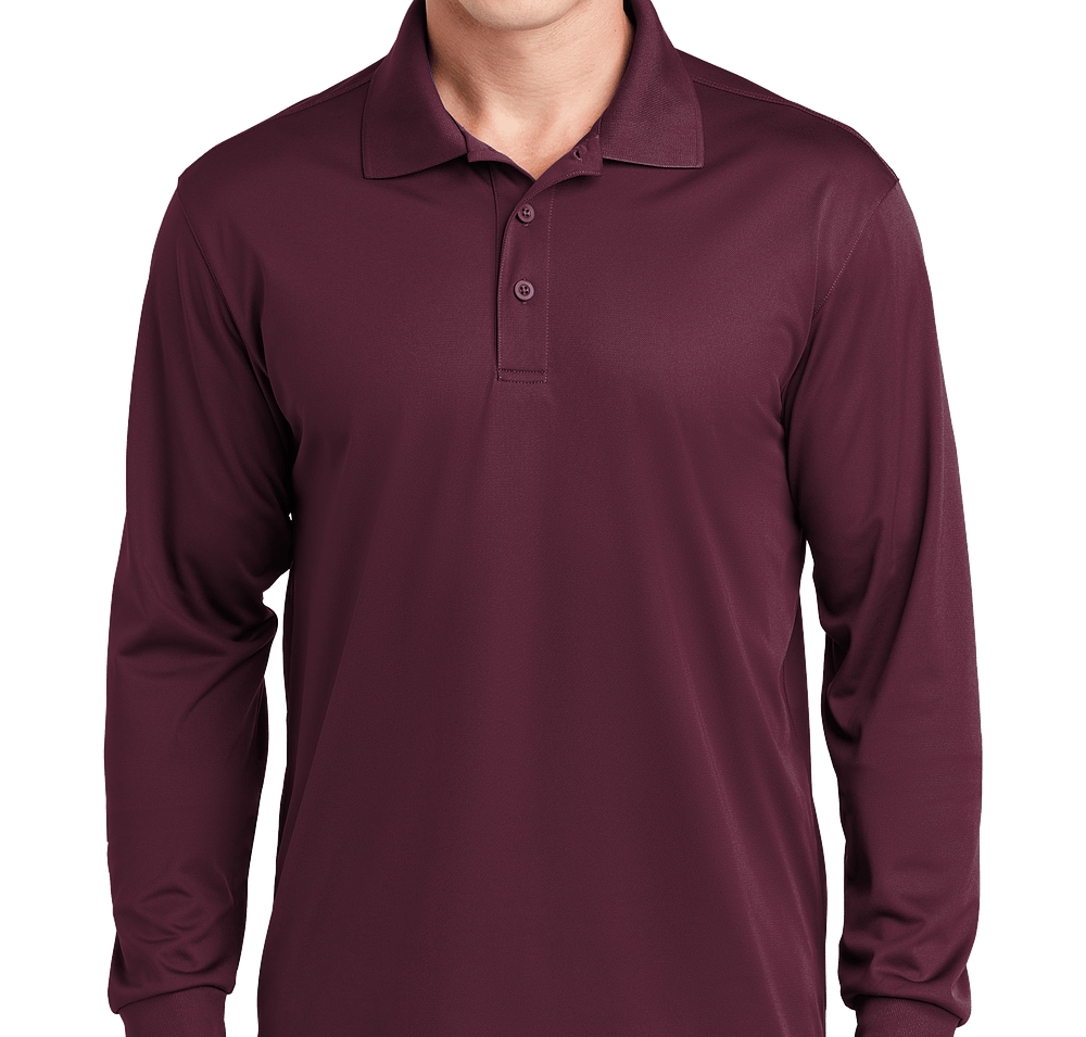 Sport-Tek Sport-Wick Micro Pique Long Sleeve Performance Polo - Embroidered-default