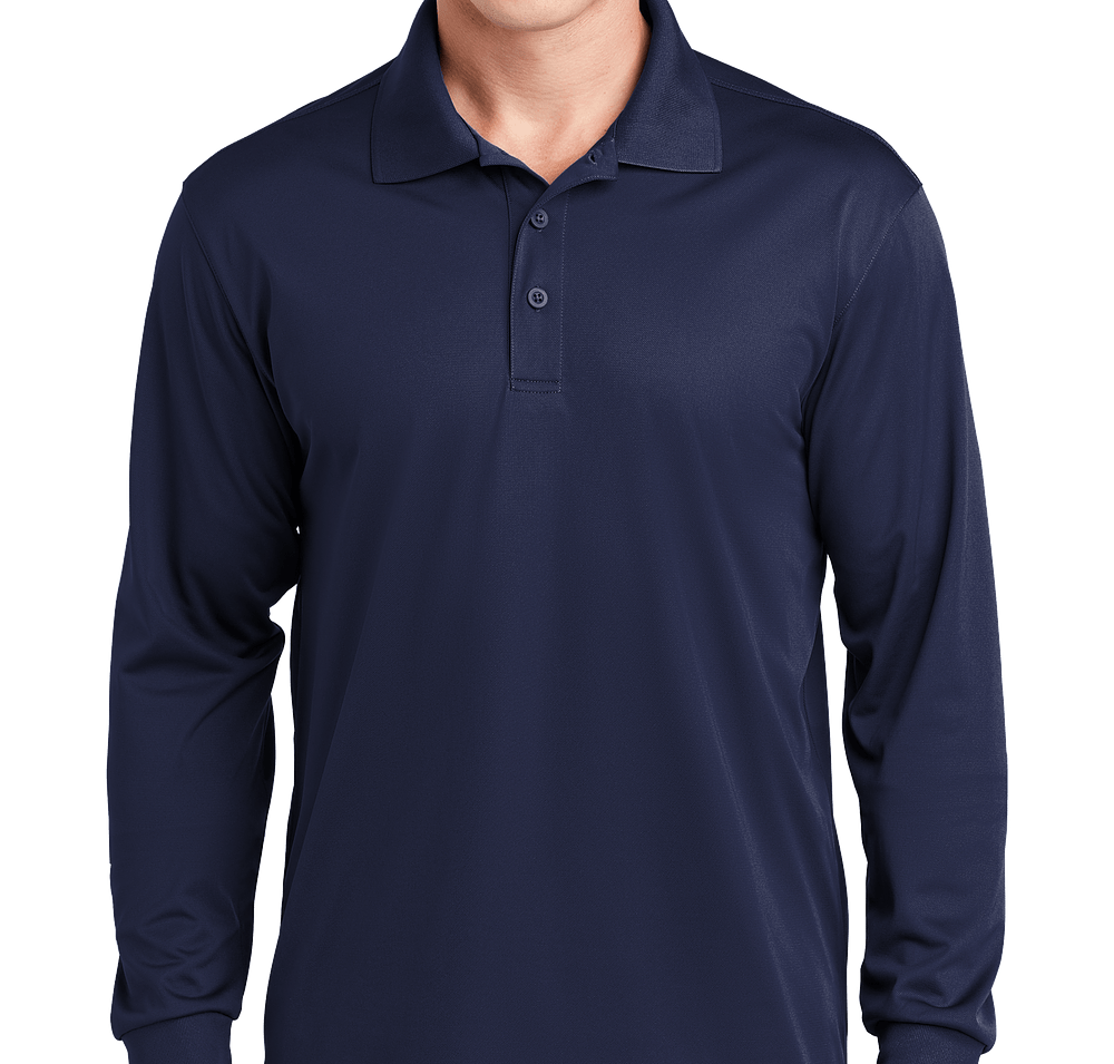 Sport-Tek Sport-Wick Micro Pique Long Sleeve Performance Polo - Embroidered-default
