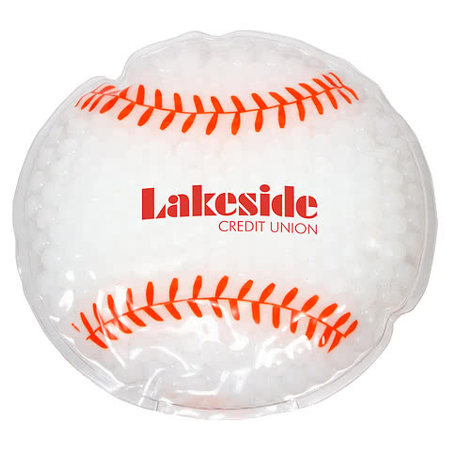 Baseball Aqua Pearls Hot/Cold Pack in Solid White