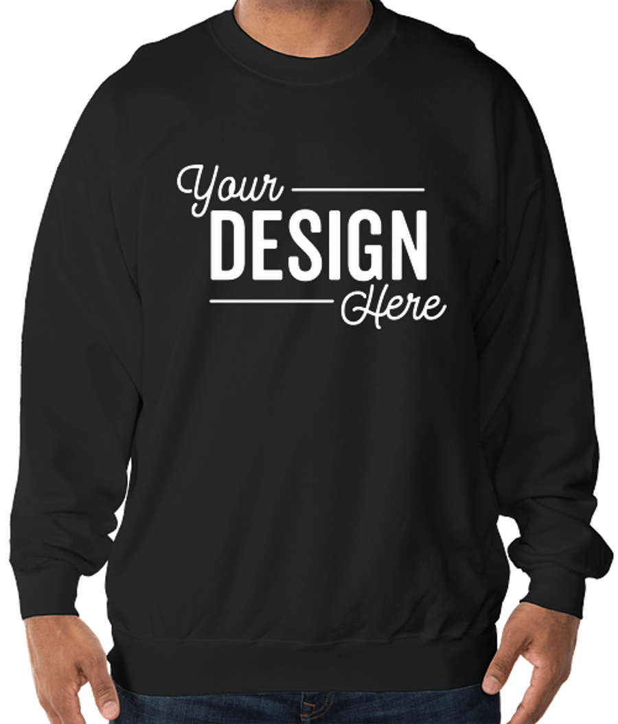 Hanes Ultimate Cotton Heavyweight Crewneck Sweatshirt in Black