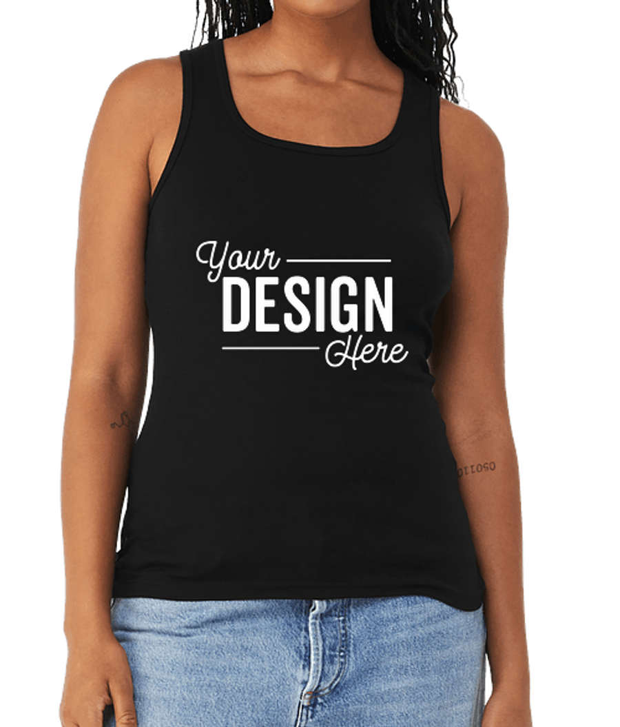 Bella + Canvas Women's Micro Rib Midweight Tank in Black