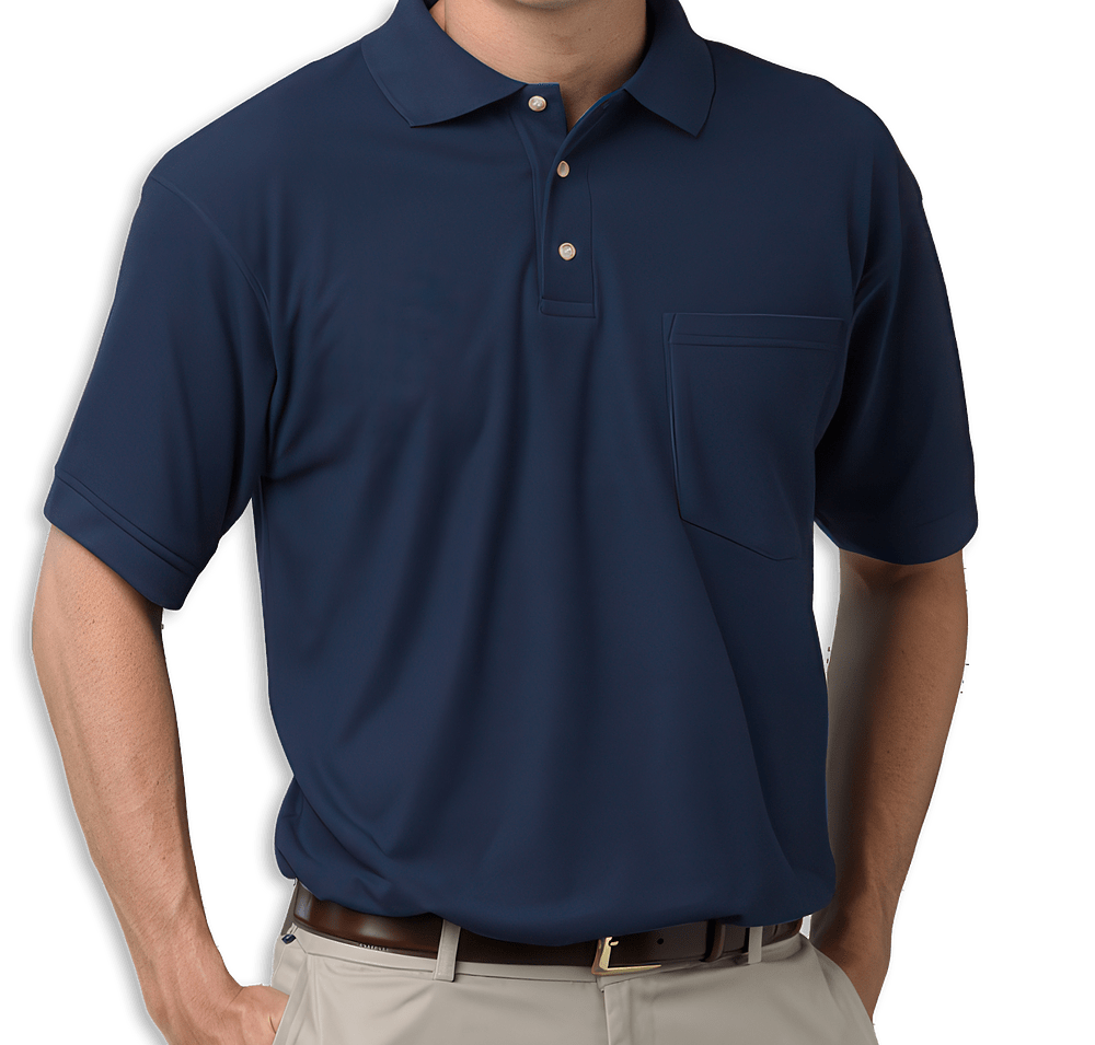 Blue Generation Scotchgard Treated Pique Pocket Polo - Printed-default