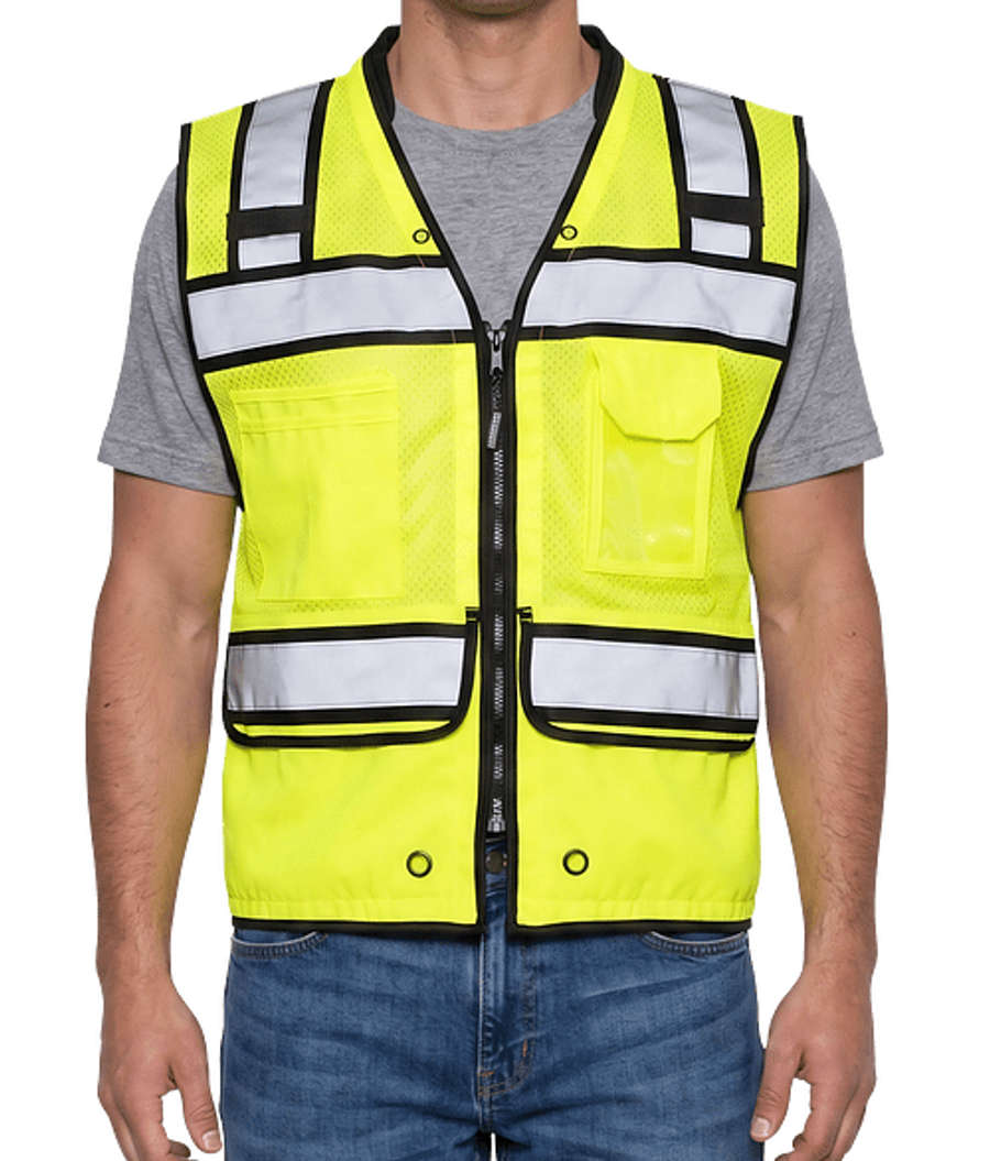 Kishigo High-Performance Surveyors Reflective Safety Vest in Lime