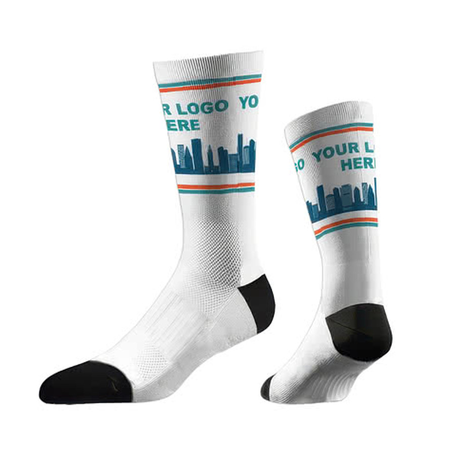 Miami Skyline Crew Socks in Miami Skyline