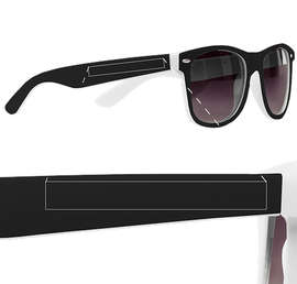 Two-Tone Malibu Sunglasses - Color: White / Black