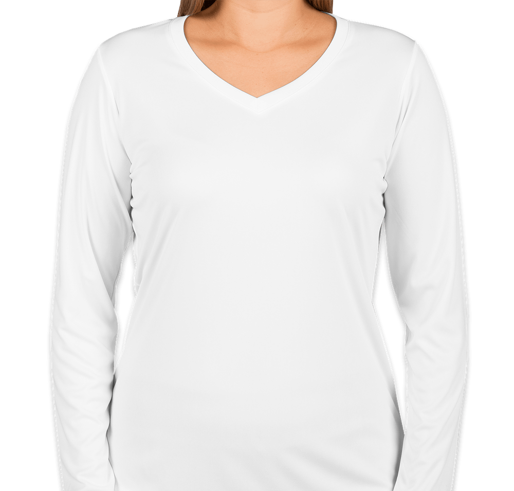 Sport-Tek Women's Competitor Long Sleeve V-Neck Performance Shirt custom printed