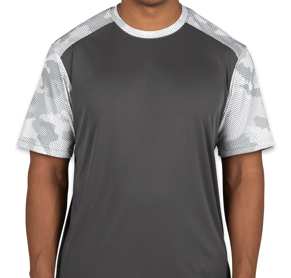 Sport-Tek CamoHex Colorblock Performance Shirt custom branded for business events