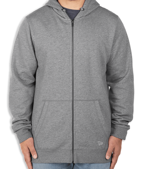 New Era Comeback Fleece Zip Hoodie in Athletic Heather