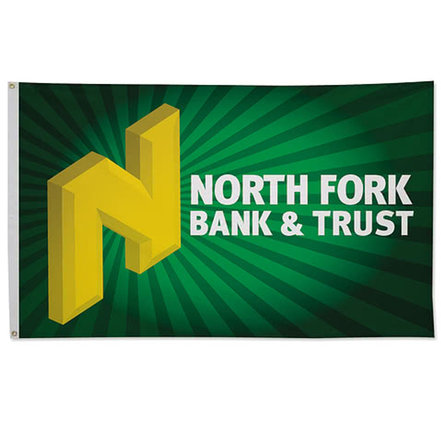 Full Color 5' x 3' Single-Sided Polyester Flag in Kelly Green